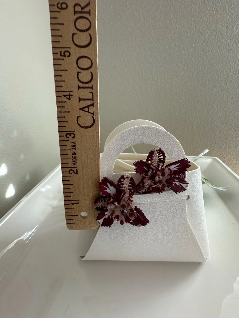 Oscar de la Renta Tropical Flower Earrings Burgundy Red Clip On